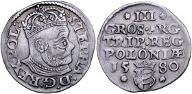 Stefan Batory 1576-1586, Trojak 1580, Olkusz. RR.