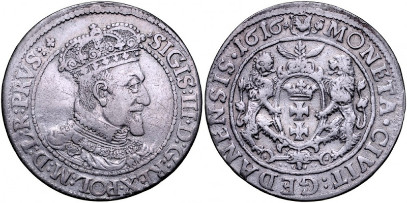 Zygmunt III 1587-1632, Ort 1616, Gdańsk. Kop. 7491, Kurp. 2243, Gum. 1384.

Gr...