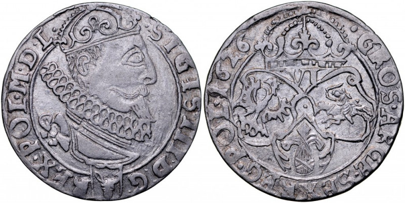 Zygmunt III 1587-1632, Szóstak 1626, Kraków. Kop. 1264, Gum. 1167, ponadprzecięt...