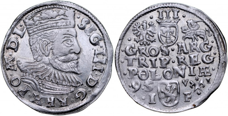 Zygmunt III 1587-1632, Trojak 1595, Poznań. Kop. 992, Iger P.95.4, Gum. 1024, at...