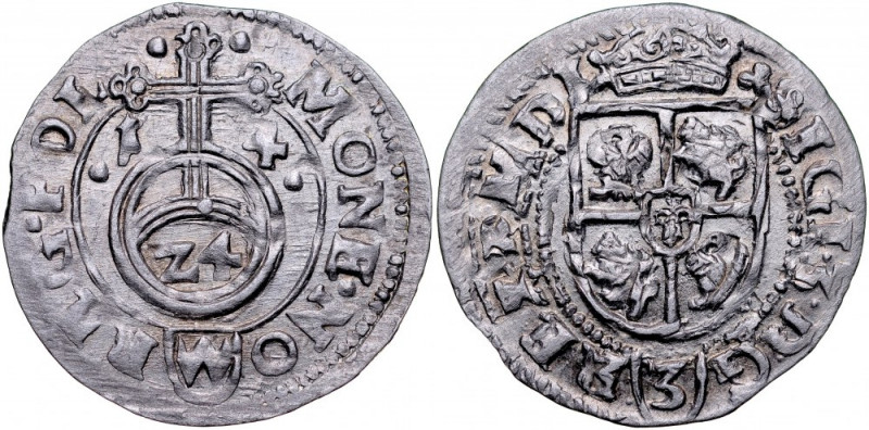 Zygmunt III 1587-1632, Półtorak 1614, Bydgoszcz. Kop. 832, Gum. 959, wyjątkowo ł...