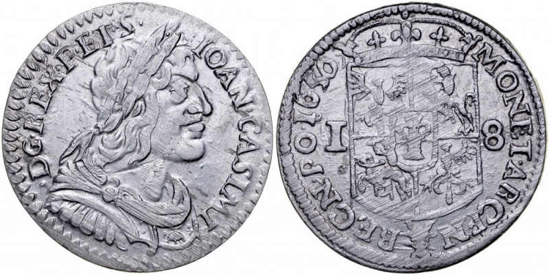 Jan II Kazimierz 1649-1668, Ort 1650, Wschowa. Kop. 1695, Gum. 1721, stan świeżo...