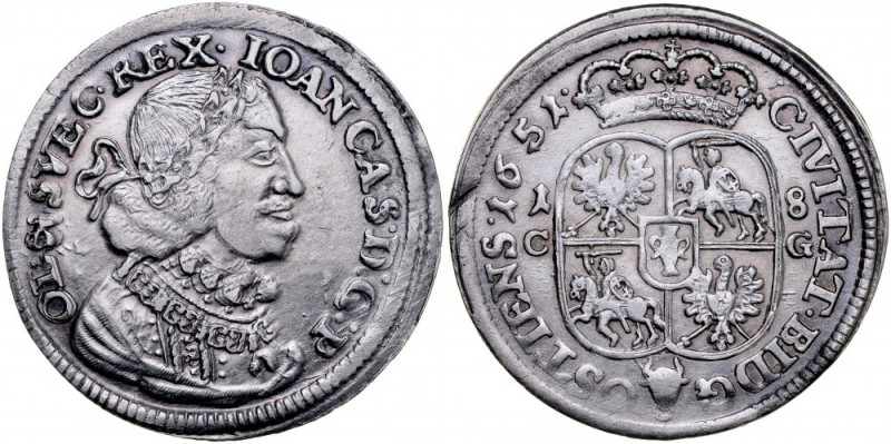 Jan II Kazimierz 1649-1668, Ort 1651 C-G, Bydgoszcz. Kop. 1709, Gum. 1728, dobrz...