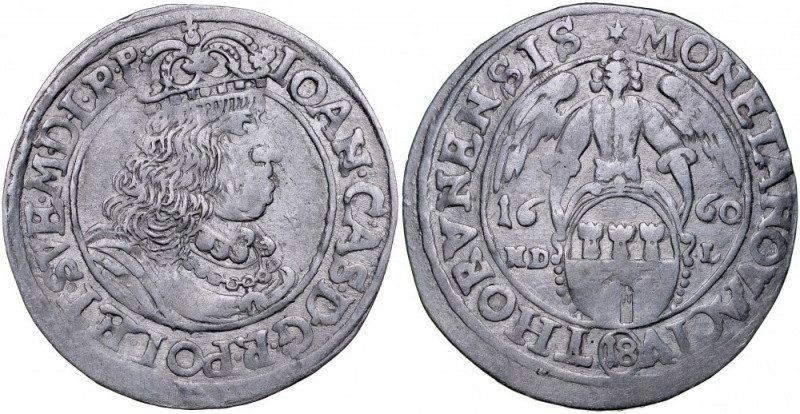 Jan II Kazimierz 1649-1668, Ort 1660 HD-L, Toruń. Kop. 8324, Gum. 1945, resztki ...