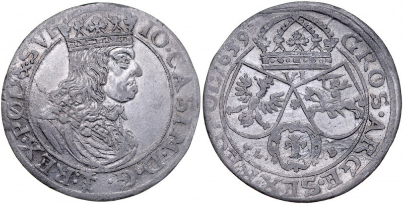 Jan II Kazimierz 1649-1668, Szóstak 1659 TL-B, Kraków. Kop. 1617, Gum. 1688, poł...