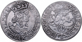 Jan II Kazimierz 1649-1668, Szóstak 1664 A-T, Kraków?.