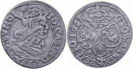 Jan II Kazimierz 1649-1668, Szóstak 1667 A-T, Kraków.