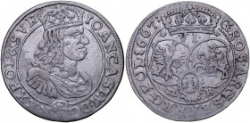 Jan II Kazimierz 1649-1668, Szóstak 1667 TL-B, Kraków.