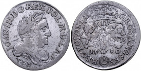 Jan III Sobieski 1674-1696, Szóstak 1680 TLB/C, Kraków. IV zamiast VI