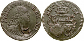 Pieniądz dominialny, Kontrmarka na szelągu sasko-polskim 1751, Augusta III