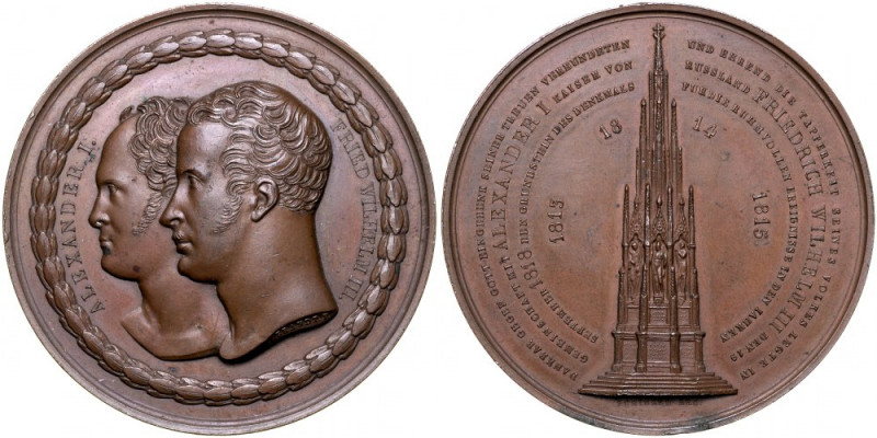 Medal autorstwa H.F Brandt'a z 1818 roku wybity na pamiątke położenia kamienia w...