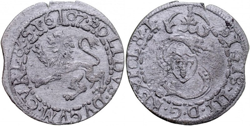 Kurlandia, Wilhelm Kettler 1596-1616, Szeląg 1607, Mitawa. Kop. 4021, Gerb. 2.2,...