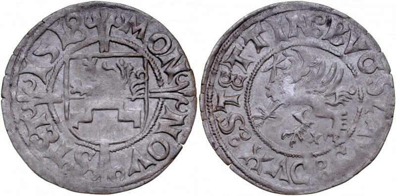 Pomorze, Bogusław X 1478-1523, Szeląg 1518, Szczecin. Kop. 4193, dobrze wybity e...