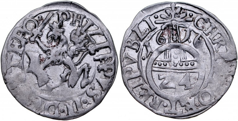 Pomorze, Filip II 1606-1618, Grosz 1616, Szczecin. Kop. 4403, Hild 64, poprawna,...