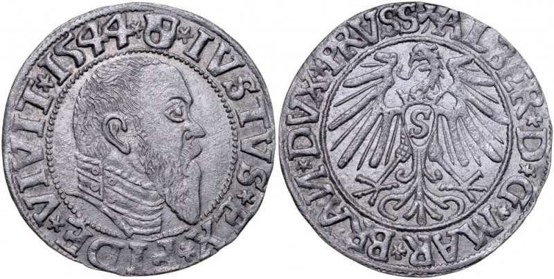 Prusy Książęce, Albrecht Hohenzollern 1525-1568, Grosz 1544, Królewiec. Kop. 387...