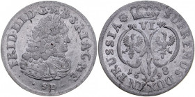 Prusy Książęce, Fryderyk III 1641-1688, Szóstak 1698, Królewiec.