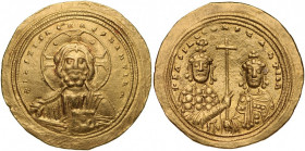 Bizancjum, Basil II Bulgaroktonos z Konstantynem VIII 976-1025. AV Histamenon Nomisma, Konstantynopol.