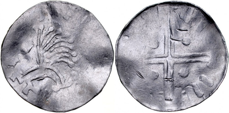 Sweden, Denar około 1000 roku. Malmer 2257, srebro, waga 0,77 g., lekko gięty, z...