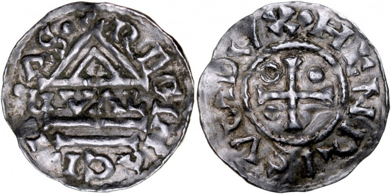 Germany, Heinrich II 985-995, Denar, Regensburg. Hahn 22d1.1, srebro, waga1,71 g...