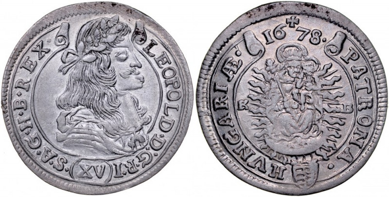 Hungary, Leopold I 1657-1705, XV krajcarów 1678, Kremnica. Herinek 1045, Huszar ...