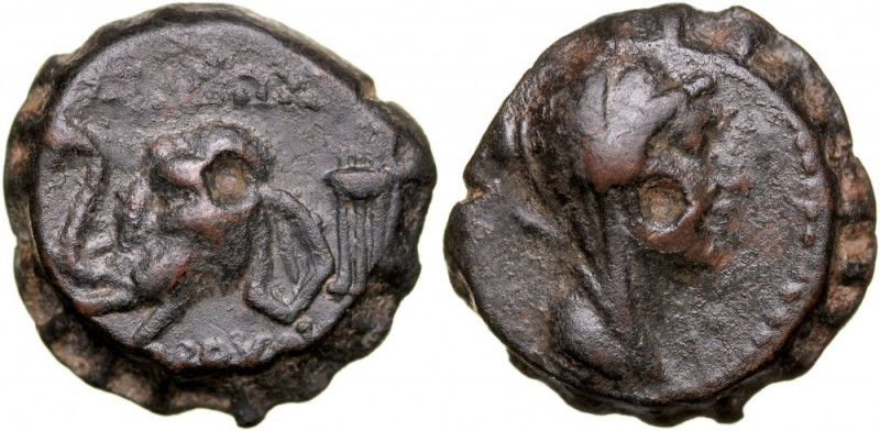 Greece, Syria, Antiochos IV Epiphanes, Bronze Ae-14mm, 175-164 BC. popiersie Leo...