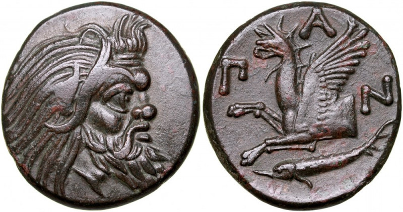 Greece, Thracia, Pantikapaion, Bronze Ae-21mm, 400-300 BC. piękna patyna, wysele...