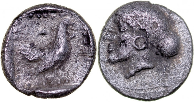 Greece, Aiolis, Lesbos, Methymna, Hemiobol, 500-460 BC. piękny styl, plastyczny,...