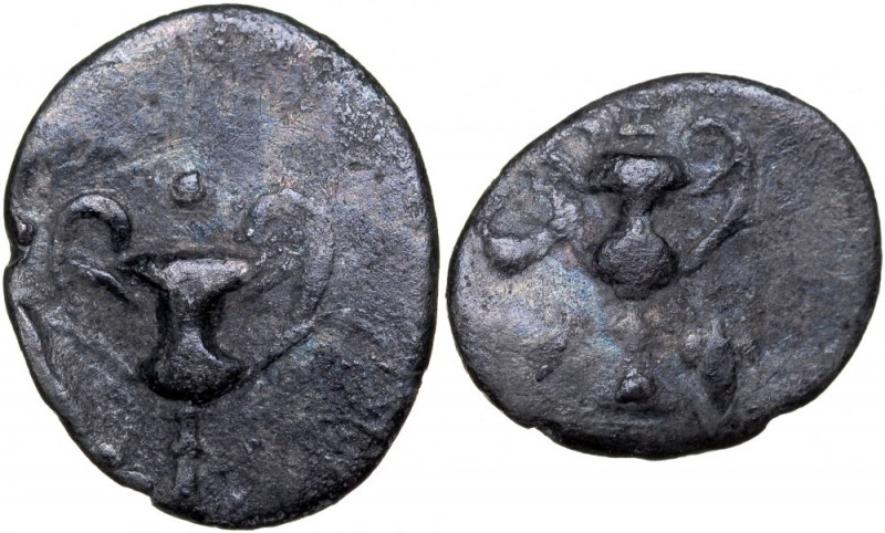 Greece, Calabria, Tarentum, Obol, 280-228 BC. czarna patyna, połysk, waga 0,41 g...