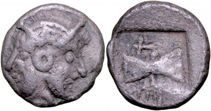 Greece, Troas, Tenedos, Obol, 550 BC. poprawna moneta w delikatnej patynie, waga...