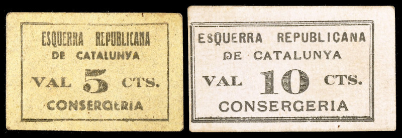 Móra d'Ebre. Esquerra Republicana de Catalunya. Consergeria. 5 y 10 céntimos. (A...