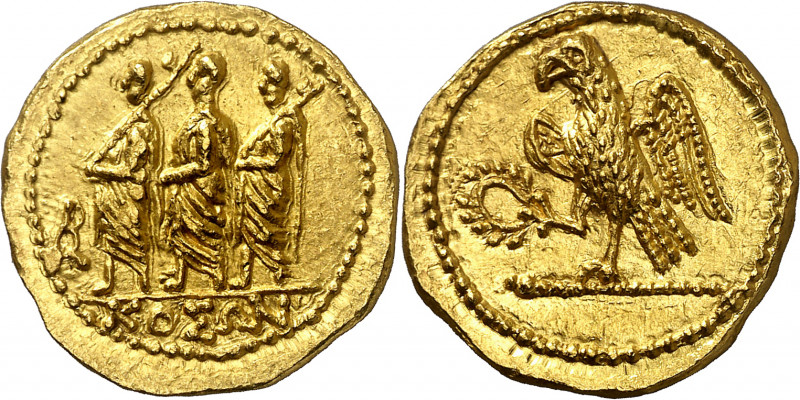 (42-29 a.C.). Tracia. Koson. Estátera de oro. (S. 1733 var) (CNG. III, 2049). Mu...