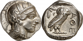 (454-404 a.C.). Ática. Atenas. Tetradracma. (S. 2526) (CNG. IV, 1597). Muy bella. 17,20 g. S/C-.