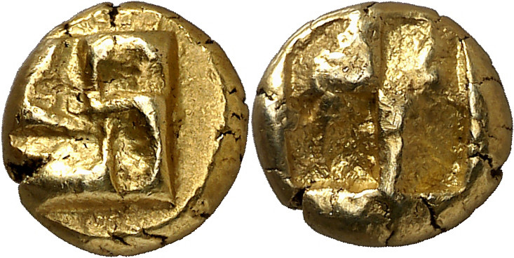 (600-550 a.C.). Jonia. Incierta. Hekté. (S. 3460 var) (BMC. XIV, 45 var). 2,50 g...