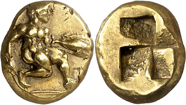 (500-450 a.C.). Misia. Kyzikos. Hekté. (S. 3822). Atractiva 2,63 g. EBC-.
