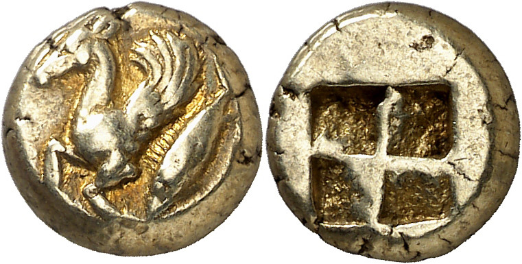 (500-450 a.C.). Misia. Kyzikos. Hekté. (S. falta) (SNG. Francia 241). 2,65 g. MB...