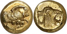 (521-478 a.C.). Lesbos. Mytilene. Hekté. (S. 4237 var) (CNG. VI, 940). Bella. 2,56 g. EBC.