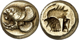 (521-478 a.C.). Lesbos. Mytilene. Hekté. (S. falta) (CNG. VI, 933). 2,53 g. MBC+.