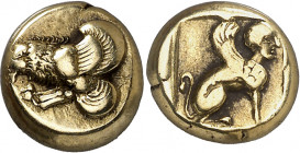 (412-378 a.C.). Lesbos. Mytilene. Hekté. (S. falta) (CNG. VI, 989). Ex Numismatik Naumann 01/02/2015, nº 136. 2,50 g. MBC.