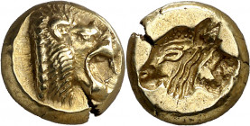 (521-478 a.C.). Lesbos. Mytilene. Hekté (S. 4240 var) (CNG. VI, 937). Bella. 2,56 g. EBC.