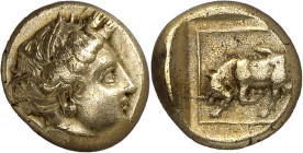 (377-326 a.C.). Lesbos. Mytilene. Hekté. (S. falta) (CNG. VI, 1014). 2,49 g. MBC+.
