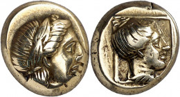 (377-326 a.C.). Lesbos. Mytilene. Hekté. (S. 4250 var) (CNG. VI, 1021). 2,57 g. MBC+.