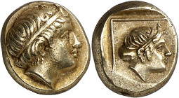 (377-326 a.C.). Lesbos. Mytilene. Hekté. (S. falta) (CNG. VI, 1011). Atractiva. 2,52 g. EBC-.