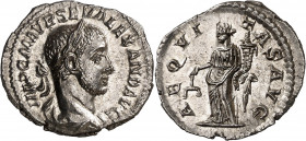 (226 d.C.). Alejandro Severo. Denario. (Spink 7856 var) (S. 9) (RIC. 127). Muy bella. 2,81 g. EBC+.