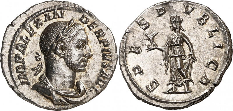 (232 d.C.). Alejandro Severo. Denario. (Spink 7927 var) (S. 543) (RIC. 254). Muy...