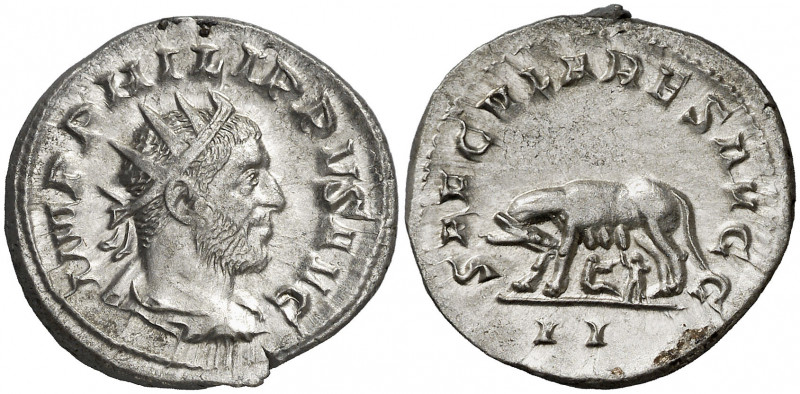(248 d.C.). Filipo I. Antoniniano. (Spink 8957) (S. 178) (RIC. 15). Atractiva. E...