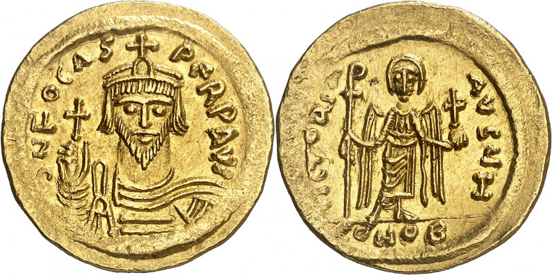 Focas (602-610). Constantinopla. Sólido. (Ratto falta) (S. 620). Atractiva. Ex Á...