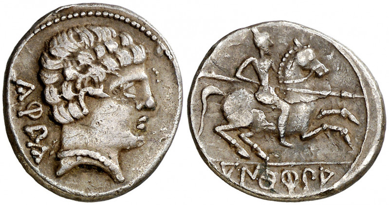 Conterbia Carbica (Huete). Denario. (FAB. 845) (ACIP. 1827). Ex HSA 24682. Escas...
