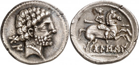 Bolscan (Huesca). Denario. (FAB. 1911) (ACIP. 1417). Bella. Ex Áureo 15/12/1993, nº 420. 3,98 g. EBC.