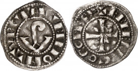 Comtat d'Urgell. Ermengol VIII (1184-1209). Agramunt. Diner. (Cru.V.S. 119 var) (Cru.C.G. 1935c). Muy rara. 0,79 g. MBC+/MBC.