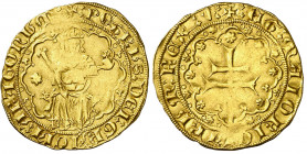 Pere III (1336/1343-1387). Mallorca. Ral d'or. (Cru.V.S. 430) (Cru.C.G. 2244). Acuñación algo floja. Ex Áureo Selección 2006, nº 37. Ex Colección Ramo...